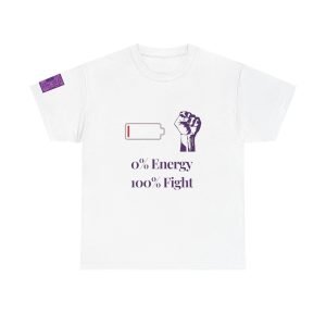 Empowerment Tee - 0% Energy 100% Fight, Unisex Heavy Cotton T-Shirt, Motivational Shirt, Fitness Apparel, Gift for Activists, Casual Wear